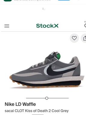 Nike LD Waffle sacai CLOT Kiss of Death 2 - Grey, Black & Green